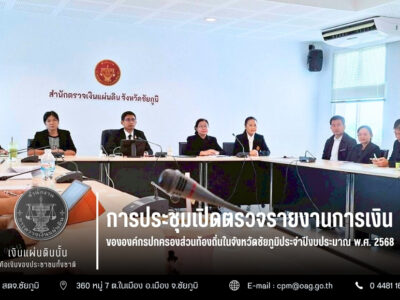 2568-11-06 การประชุมเปิดตรวจรายงานการเงินขององค์กรปกครองส่วนท้องถิ่นในจังหวัดชัยภูมิประจำปีงบประมาณ พ.ศ. 2568 ผ่านระบบ Zoom Meeting