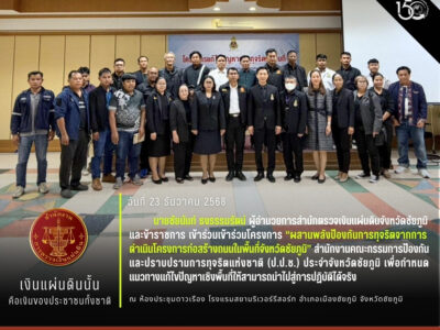 2568-12-23 โครงการผสานพลังป้องกันการทุจริต จากการดำเนินโครงการก่อสร้างถนนในพื้นที่จังหวัดชัยภูมิ