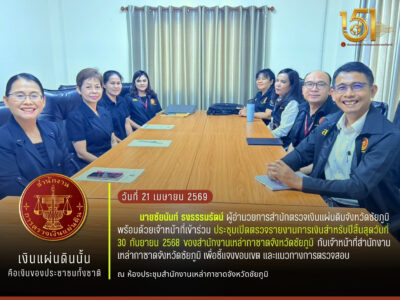 2569-04-21 ประชุมเปิดตรวจรายงานการเงินสำหรับปีสิ้นสุดวันที่ 30 กันยายน 2568 ของสำนักงานเหล่ากาชาดจังหวัดชัยภูมิ