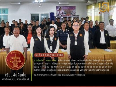 2569-07-23 สตจ.ชัยภูมิ บรรยายให้ความรู้ โครงการส่งเสริมคุณธรรมและพัฒนาคุณภาพชีวิต ของบุคลากรเทศบาลตำบลทุ่งทอง
