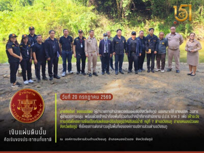 2569-07-20  สตง. ลงพื้นที่ร่วมกับสำนักงาน ป.ป.ช. ภาค 3 เพื่อเฝ้าระวังการทุจริตโครงการเขื่อนป้องกันตลิ่งและปรับปรุงภูมิทัศน์ริมแม่น้ำชี หมู่ที่ 7 ตำบลวังชมภู อำเภอหนองบัวแดง จังหวัดชัยภูมิ