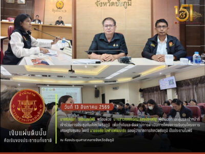 2569-08-13  สตง. ร่วมการประชุมกับจังหวัดชัยภูมิ เพื่อกำกับและติดตามการดำเนินการโครงการเงินทุนโครงการเศรษฐกิจชุมชน